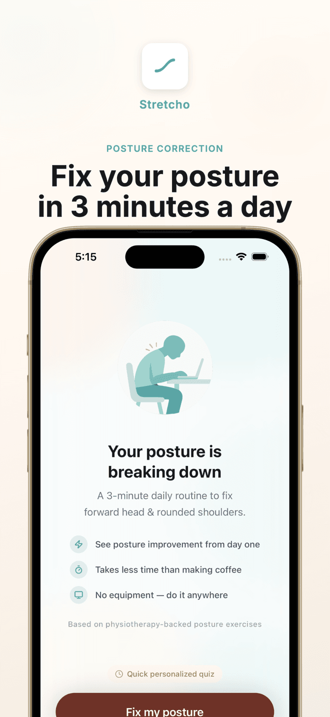 Stretcho: Daily Posture Fix screens